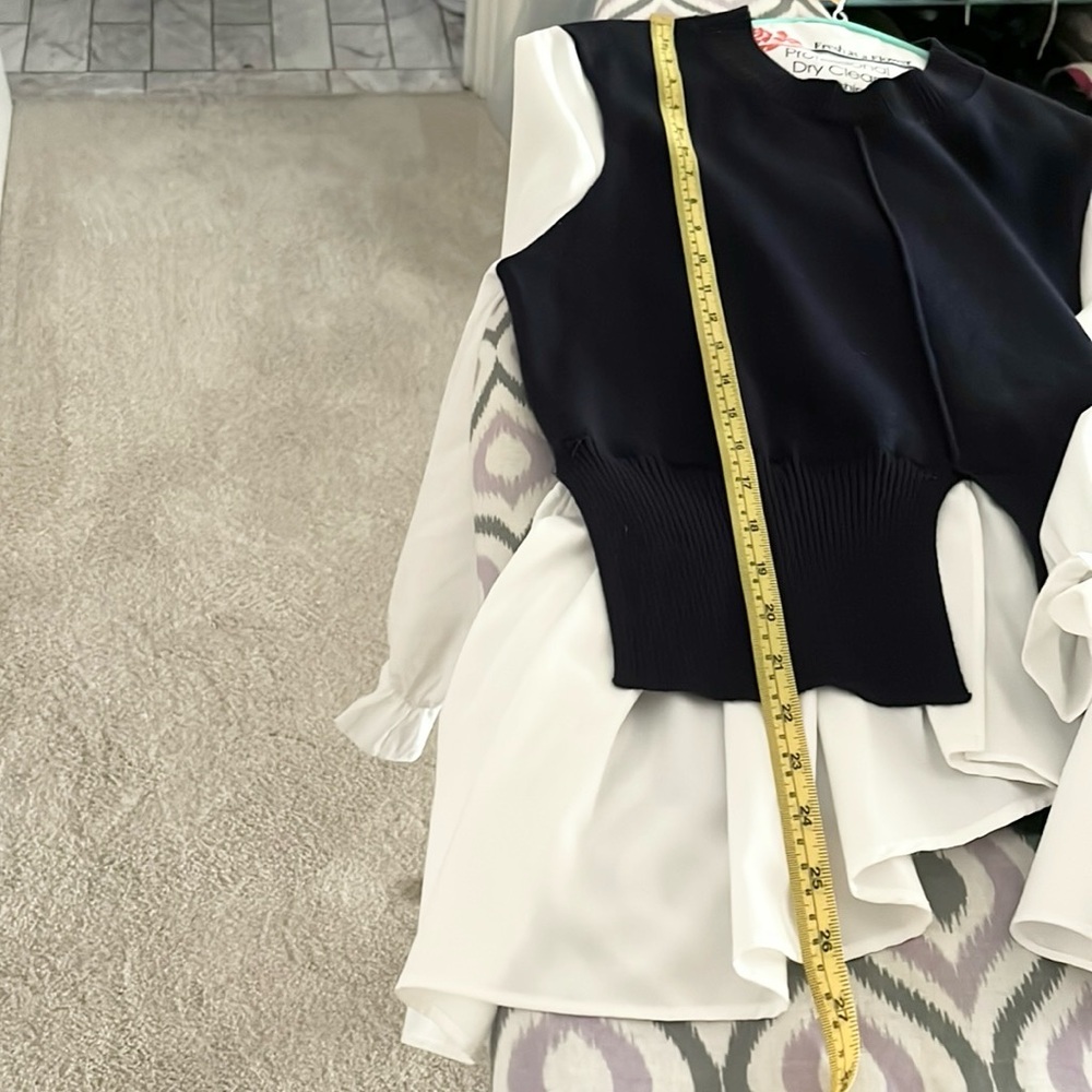 NEW | Navy GRACIA Sweater & Attached Peplum Blouse